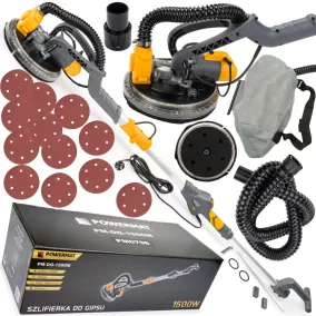   Powermat Gipszcsiszoló Zsiráf – 1500W, 225mm, LED világítás – Teleszkópos kivitel (PM-DG-1500M)