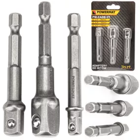   Powermat HEX Dugókulcs Adapter Készlet – 1/4", 3/8", 1/2" – Fúrógépekhez (PM0825)
