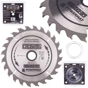   Powermat Vidiafogas Körfűrészlap Fához – 160x20mm, 24 fog – Asztali és kézi fűrészekhez (PM0878)