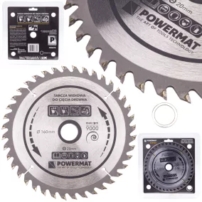   Powermat Widiás Körfűrészlap Fához – 160x20mm, 40 fog – Asztali és gérvágó fűrészekhez (PM0879)