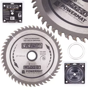   Powermat Vídiás Körfűrészlap Fához – 160x20mm, 48 fog – ATB geometria (PM0880)
