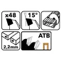   Powermat Vídiás Körfűrészlap Fához – 160x20mm, 48 fog – ATB geometria (PM0880)