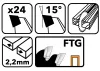 Powermat Widiás fűrészlap fához – 185x20mm, 24 fog, FTG – Körfűrészhez (PM0882)
