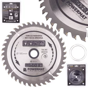   Powermat Fűrészlap Fához – 185x20mm, 40 fog – Körfűrészhez, Gérvágóhoz (PM0883)