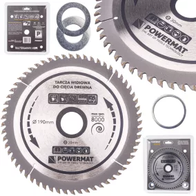  Powermat Widiabetétes Körfűrészlap – 190x30mm, 60 fog – Fához és faalapú anyagokhoz (PM0887)