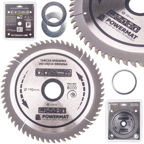 Powermat Widiabetétes Körfűrészlap – 190x30mm, 60 fog – Fához és faalapú anyagokhoz (PM0887)