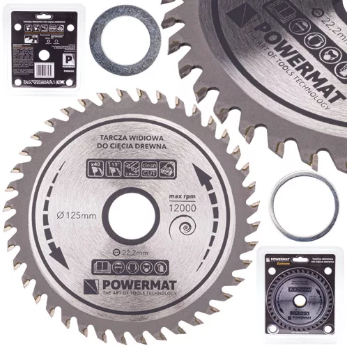 Powermat Vídiás Körfűrészlap Fához – 125x22,2mm, 40 fog – Univerzális (PM0895)