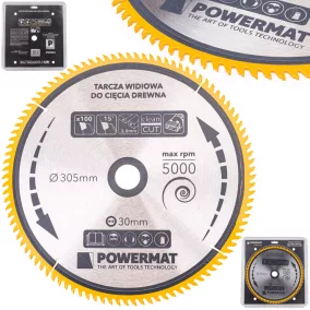   Powermat Vidia Fűrészlap Fához – 305x30 mm, 100 fog – Precíziós vágás (PM0903)