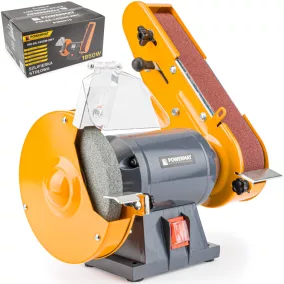   Powermat Kombinált Asztali Csiszológép – 1850W, Kő és Szalag – Fa és fém megmunkáláshoz (PM-SS-1850M-2W1)