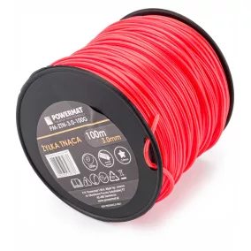   Powermat Fűkasza Damil – 3,0 mm, 100 m – Csillag profil, Piros (PM-ZTN-3.0-100G)
