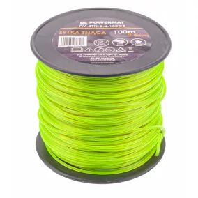   Powermat Vágódamil – 2,4mm x 100m, Csillag profilú, Erősített maggal – Benzinmotoros és elektromos fűkaszákhoz (PM0981)