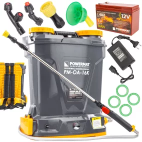   Powermat Akkumulátoros Permetező – 16L, Li-Ion 12V/8Ah – 4 fúvókával (PM-OA-16K)