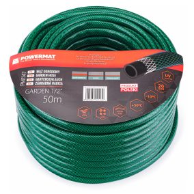   Powermat Kerti Locsolótömlő – 1/2", 50m, 3 rétegű – UV-álló, Extra rugalmas (PM1147)