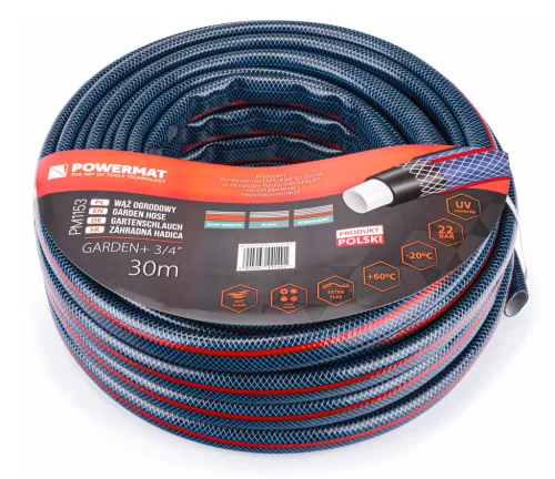 Powermat GARDEN+ Kerti Tömlő – 3/4", 30m, 4 rétegű – UV-álló (PM1153)