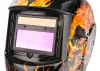 Powermat Automata Hegesztőpajzs – LCD kijelző, 9-13 DIN, Lángoló koponya minta – MMA/MIG/TIG (PM-APS-600T1)