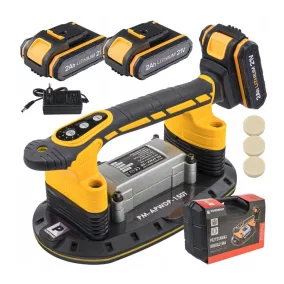   Powermat Akkumulátoros Vibrációs Vákuumemelő – 150kg teherbírás, 280x150mm talp – 2 db 21V akkumulátorral (PM-APWDP-150T)