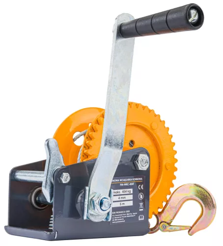 Powermat Kézi Drótköteles Csörlő – 454 kg, 5 m kötél – PM-WRC-454T (PM1266)