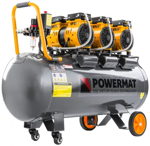 Powermat Olajmentes Kompresszor – 100L, 3kW, 580 l/perc – 3 motoros kivitel (PM-KBO-100T)