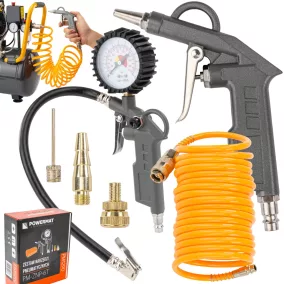   Powermat Pneumatikus Szerszám Készlet – 6 részes, manométerrel – Kompresszorokhoz (PM-ZNP-6T)