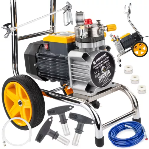 Powermat Hidrodinamikus Festékszóró Agregát – 1500W, 225 bar, 4 L/perc – Membrános szivattyú (PM-PDM-1500MN)