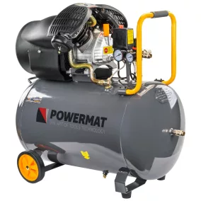   Powermat Olajos Kompresszor – 100L, 8 bar, 530 l/min – V2 kéthengeres (PM1323)