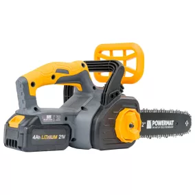   Powermat Akkumulátoros Láncfűrész – 21V, 30cm vezető, 2x4Ah akku – Szénkefementes motor (PM-MPA-4AHM)