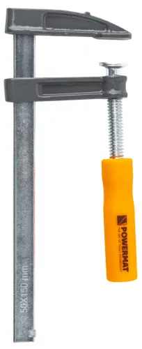 Powermat Asztalos Szorító – F-típus, 150x50 mm – Acél sínnel (PM-SSS-6T)