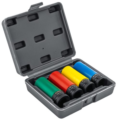 Powermat Ütvefúró Dugókulcs Készlet – 17-22 mm, Alufelnihez, Cr-V – 4 részes (PM1379)