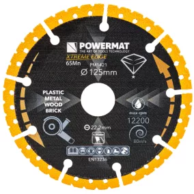   Powermat Univerzális Gyémánttárcsa – 125mm, Xtreme Edge – Fémhez, fához, műanyaghoz (PM1421)