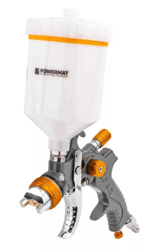 Powermat HVLP Festékszóró Pisztoly Készlet – 4 fúvóka (1.4, 1.7, 2.0, 2.5 mm), 600ml tartály – PM-PDM-170TZ (PM1425)
