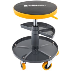   Powermat Teleszkópos Műhelyszék – 150kg teherbírás, 400-520mm – Gurulós kivitel (PM1455)