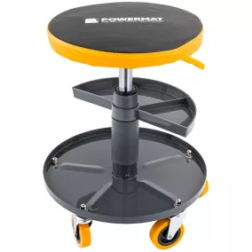   Powermat Teleszkópos Műhelyszék – 150kg teherbírás, 400-520mm – Gurulós kivitel (PM1455)