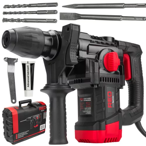 RED TECHNIC Fúrókalapács és Vésőgép – 2200W, 6J, SDS-Plus – Kofferben, tartozékokkal (RTMU0031)