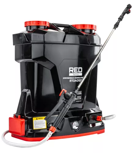 Red Technic Akkumulátoros Permetező - 20L, 12V 8Ah Li-Ion - Háti kivitel (RTOA0109)