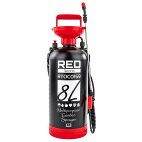   RED TECHNIC Kézi Permetező – 8L, 2,5-4 bar – Vállpánttal és állítható fúvókával (RTOC0159)