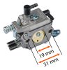 Red Technic Benzinmotoros Láncfűrész Karburátor – 16/19mm torokátmérő, 36mm furattávolság – Univerzális típus (RTPSP0035-GA)
