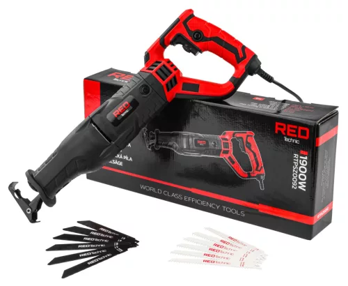 RED Technic Orrfűrész – 1900W, 200mm vágásmélység – Fa, fém és műanyag vágásához (RTPSZ0092)