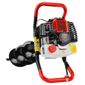   RED TECHNIC Benzinmotoros Földfúró – 6 LE, 52 cm³, 3 db fúrószárral – Kerti és építőipari munkákhoz (RTSWG0106)