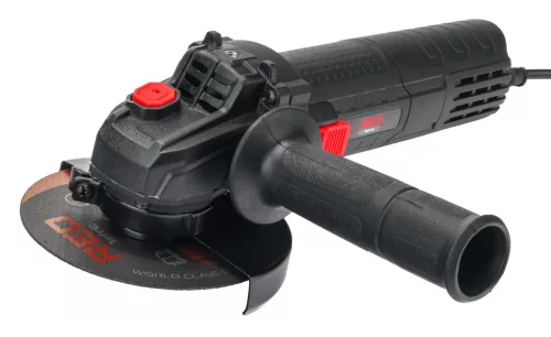 RED TECHNIC Sarokcsiszoló – 1300W, 125mm, Fordulatszám-szabályzós – 10 db vágókoronggal (RTSZK0013)