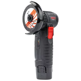   RED TECHNIC Akkumulátoros Mini Sarokcsiszoló – 12V, 76mm, Szénkefementes – 2 db akkumulátorral és tartozékokkal (RTSZK0134)