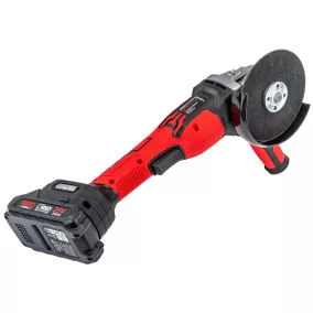   RED TECHNIC Akkumulátoros Sarokcsiszoló – 125mm, 21V, Szénkefementes – 2x 2.0Ah akkuval (RTSZK0140)