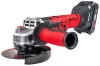 RED TECHNIC Akkumulátoros Sarokcsiszoló – 125mm, 21V, Szénkefementes – 2x 2.0Ah akkuval (RTSZK0140)