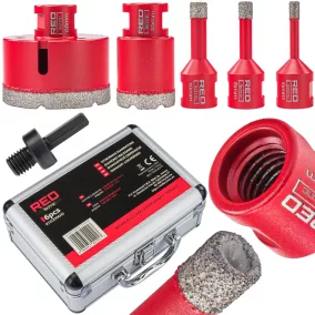   RED TECHNIC Gyémánt Lyukfúró Készlet – 6-68 mm, M14 + HEX adapter – Greslaphoz és kőhöz (RTZOD0045)