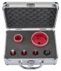 RED TECHNIC Gyémánt Lyukfúró Készlet – 6-68 mm, M14 + HEX adapter – Greslaphoz és kőhöz (RTZOD0045)