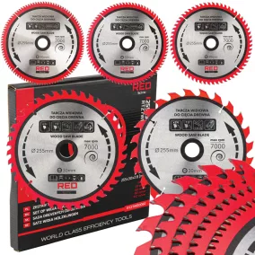   RED TECHNIC Körfűrészlap Készlet – 255x30mm, 5 darabos – Fa és műanyag vágásához (RTZTWD0082)