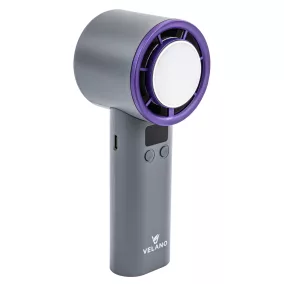   Velano Kézi Ventilátor – 4000 mAh, Hűtőpanellel, LCD kijelzővel – Szürke/Lila (VELWEBR0006)