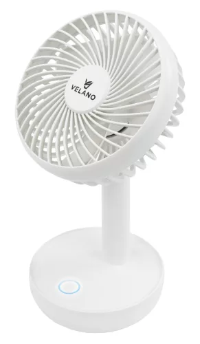 Velano Asztali Ventilátor – 1200 mAh Akkumulátor, 3 sebességfokozat – Fehér (VELWEBS0012)
