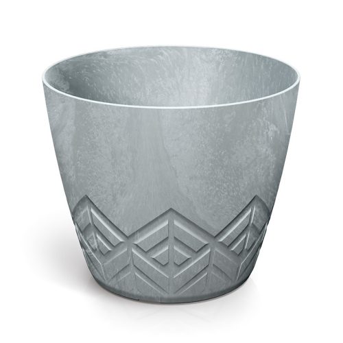 Areco Beton Effect Geometrikus Mintás Kaspó Szürke