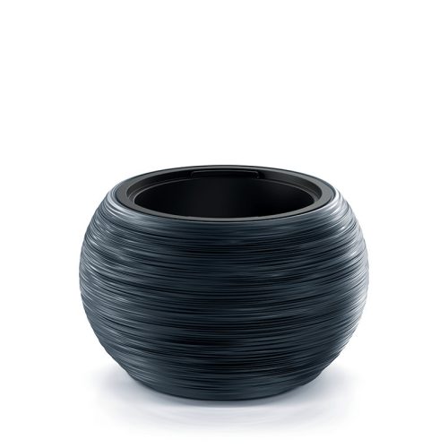 Furu Bowl Gömbölyű Kaspó Antracit 44 cm Bordázott