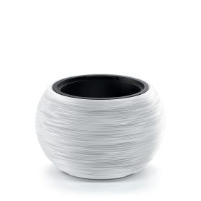 Furu Bowl Gömbölyű Kaspó Fehér 44 cm Bordázott